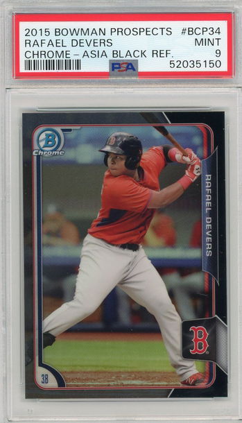2015 Bowman Prospects Chrome - Asia Black Refractor Rafael Devers #BCP34 PSA 9