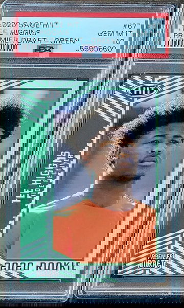 2020 SP TEE HIGGINS Sage Hit GREEN Premier Draft PSA 10 POP 2 Rookie RC #67