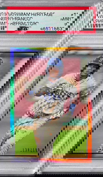 2019 Bowman Heritage Wander Franco Prospect Chrome Refractor /199 PSA 9 MINT 