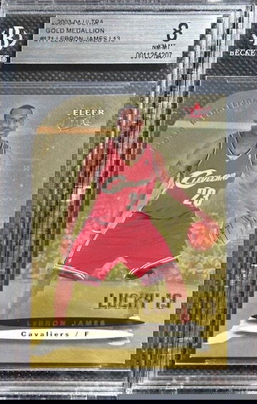 2003-04 Fleer Ultra Lucky 13 LeBron James #171 Gold Medallion RC Rookie BGS 8