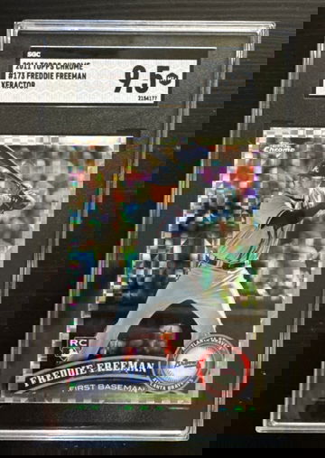 2011 Topps Chrome Xfractor Freddie Freeman #173 X-Fractor Rookie Sgc 9.5