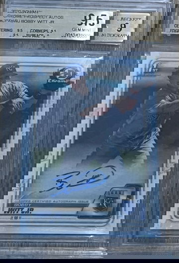 bobby witt jr chrome prospect autos 2020 bowman auto 9.5 bus 