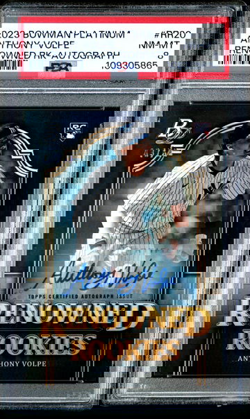 2023 Bowman Platinum Anthony VOlpe Renowned Rookies Autograph /50 PSA 8