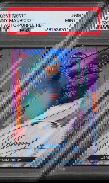 2025 Topps Finest Finest Autographs Purple Refractor Ronny Mauricio #RM /175 PSA 9