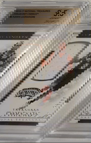 Kawhi Leonard 2016-17 National Treasures Treasured Threads/49 BGS 9.5 Gem Mint #5