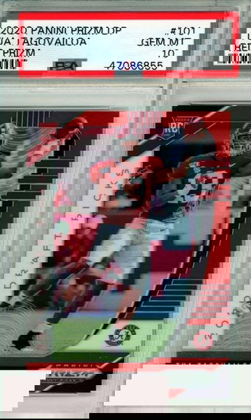 2020 PANINI PRIZM DRAFT PICKS TUA TAGOVAILOA #101 RED PRIZM ROOKIE PSA 10 GEM MT