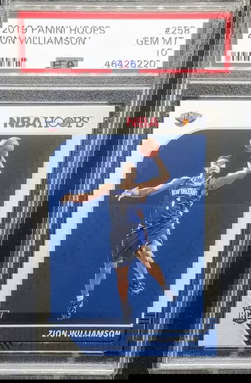 Zion Williamson 2019 Panini NBA Hoops RC Rookie # 258 Graded PSA Gem Mint 10