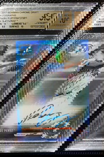 2017 Bowman Joe Perez Blue 70th Refractor Auto BGS 9.5/10