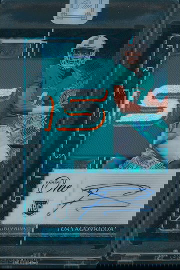 2020 Panini One Tua Tagovailoa #302 Precision Black Scope #5/10 3-COLOR RPA ROOKIE DOLPHINS SSP