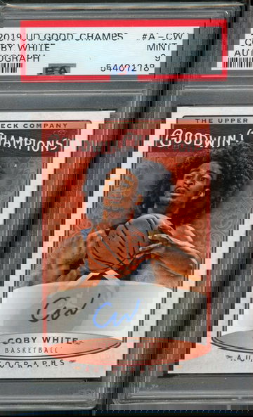 2019 UD Goodwin Autographs Coby White PSA 9 