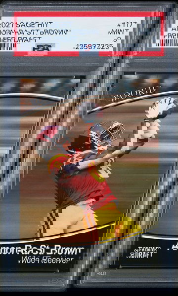 2021 Sage Hit Amon-Ra St. Brown Premiere Draft PSA 9