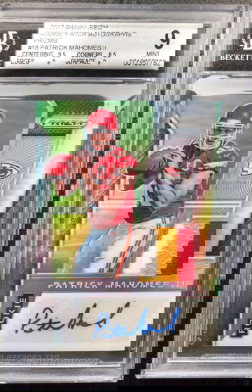 2017 Panini Prizm Patrick Mahomes II RC RPA Rookie Patch Autographs #18 24/99 BGS 9.0/10