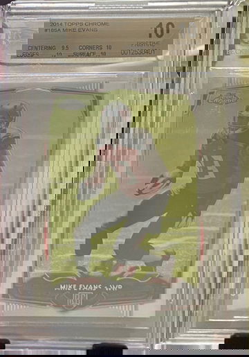 Mike Evans Pristine 10 2014 Topps Chrome RC case has scratching left front @ Topps logo