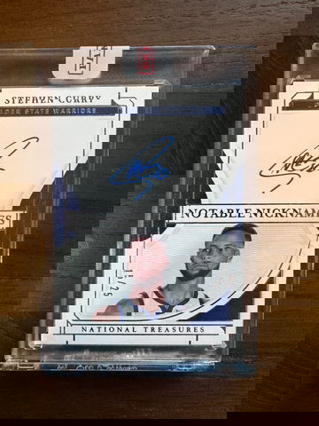 2021-22 Panini National Treasures Stephen Curry Notable Nicknames Auto /25!