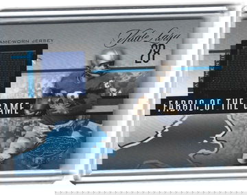 YALE LARY 2006 LEAF CERTIFIED GAME USED JERSEY CARD #50/100 -LIONS!!