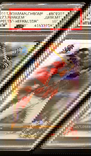 2017 Bowman Chrome Jazz Chisholm #BCP207 Prospect/Rookie Refractor /499 - PSA 10 Gem! Marlins