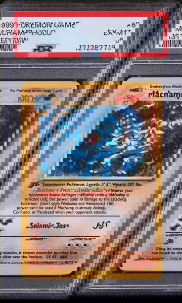 1999 Pokémon Base Set Machamp #8/102 1st Edition Holo PSA 6