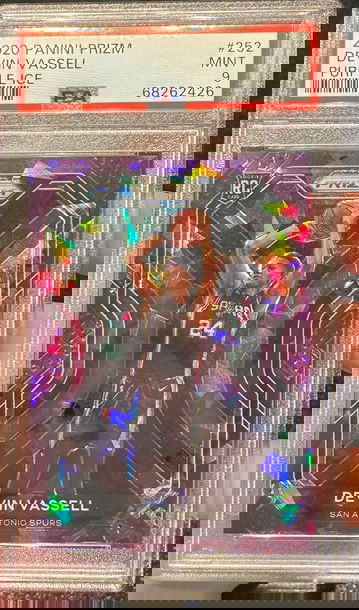 2020-21 Panini Prizm Devin Vassell Purple Ice /175 PSA 9 #252 RC Rookie Card