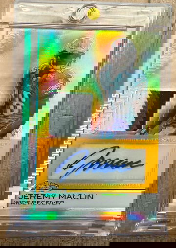 2009 Topps Finest Jeremy Maclin Rookie Jersey Auto Patch Gold Refractor /25