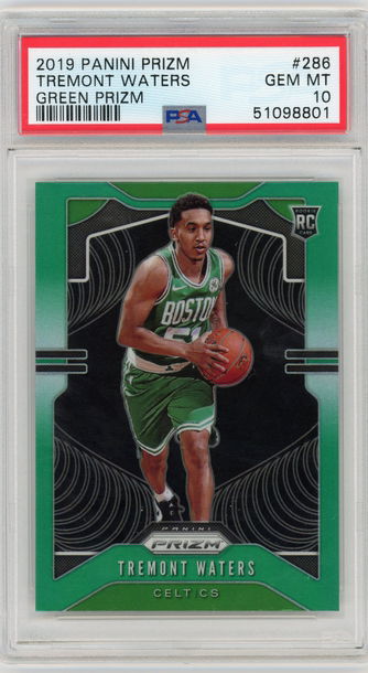 2019-20 Prizm #286 Tremont Waters Green Prizm RC PSA 10 SP Celtics