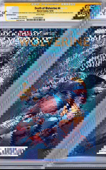 DEATH OF WOLVERINE #4 CGC-SS 9.8 LAND VAR 4X SOULE MCNIVEN LEISTEN PONSOR 2014