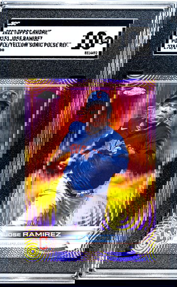 2022 Topps Chrome Purple/Yellow Sonic Pulse Ref Jose Ramirez #151 /299 SGC 10
