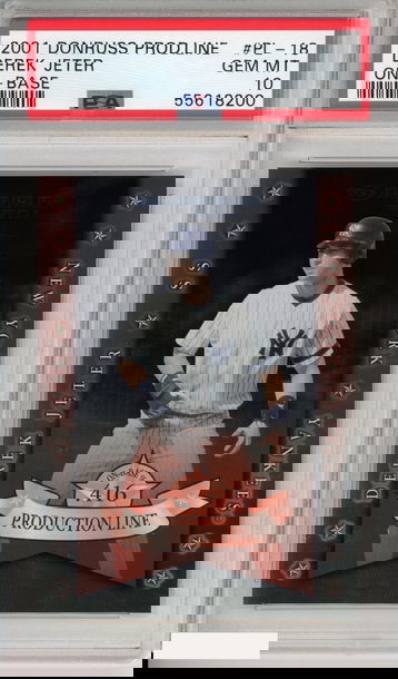 2001 DONRUSS PROD LINE DEREK JETER PL-18 ON-BASE YANKEES 173 OF 416 PSA 10 POP 4