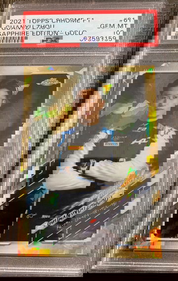 2021 topps chrome sapphire f1 formula 1 gold refractor psa 10 gem mint Guanyu zhou #/50