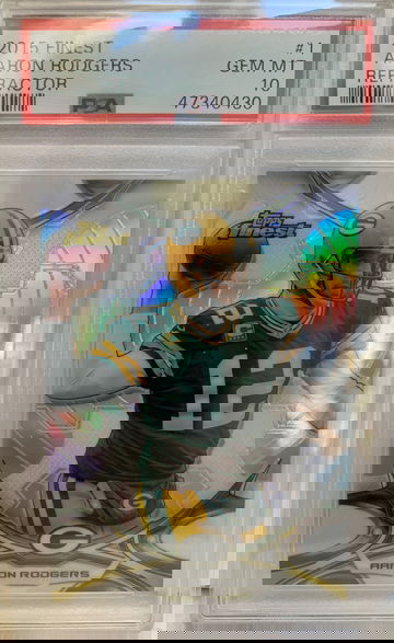 2015 Aaron Rodgers Refractor Topps Finest PSA 10