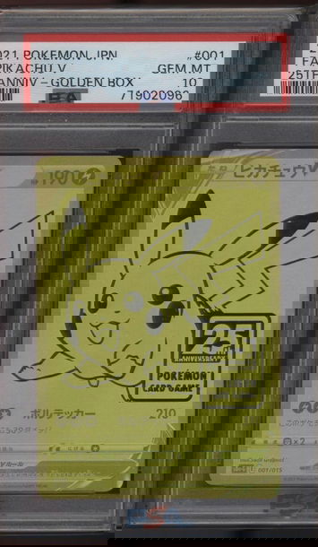 2021 Pokemon Japan Pikachu V 25th Anniversary Golden Box #001 GEM MT 10 - PSA Graded