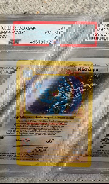 1999 Pokemon machamp holo 1st edition #8 shadowless psa 6