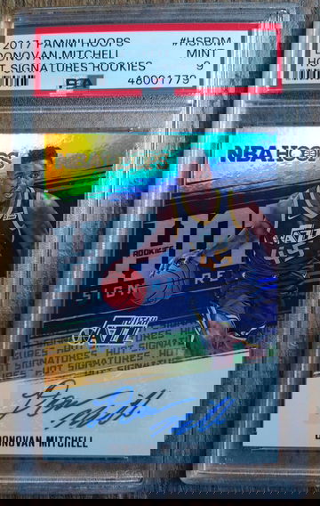 Donovan Mitchell Hoops Rookie Auto PSA 9