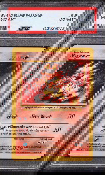 1999 Pokemon Base Set Magmar #36 PSA 8