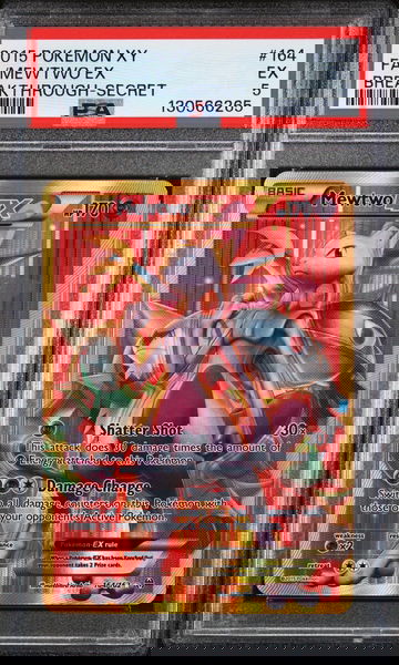 2015 Pokemon XY Breakthrough Secret Rare Mewtwo Ex #164 PSA 5