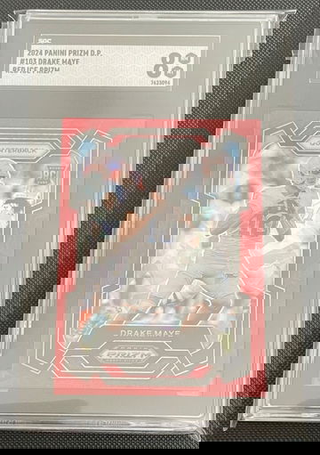2024 Prizm Draft Picks Drake Maye Red Ice SGC 8