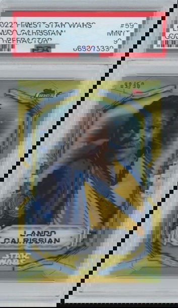 2022 Topps Finest Star Wars Lando Calrissian Gold #59 #09/50 PSA 9