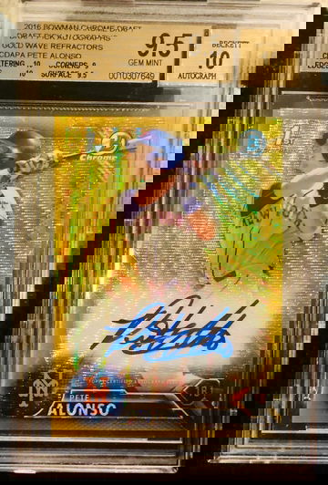 Pete Alonso 2016 Bowman Chrome Gold 1st Auto /50