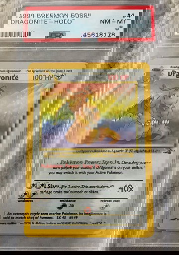 1999 Pokemon fossil dragonite holo #4 psa 8