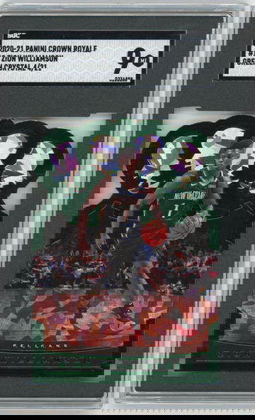 2020-21 Crown Royale Zion Williamson Green Crystal FOTL #d 4/21 SSP SGC 9 Panini