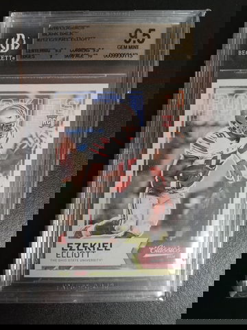 2016 classics blank back Ezekiel Elliott RC BGS 9.5