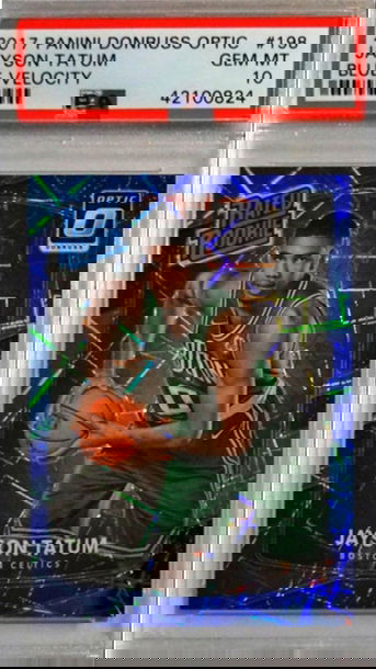 2017 Panini Donruss Optic Jayson Tatum Blue Velocity #198 PSA 10