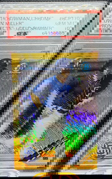 Owen Miller Bowman Chrome Gold Shimmer /50 Rookie PSA 10 