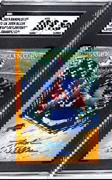 Josh Allen 2018 Panini Elite Orange Rookie Auto #’d /10 SGC 9.5 /10 Autograph RC