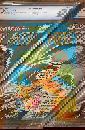 Showcase #37 (1962) CBCS 5.5 -- O/w to white; 1st Metal Men & Will Magnus