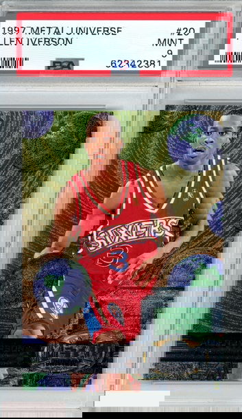 1997 METAL UNIVERSE ALLEN IVERSON #20 PHILADELPHIA 76ERS HOF PSA 9 MINT