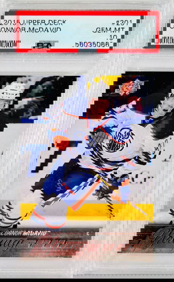 2015-16 Upper Deck Connor McDavid Young Guns Rookie Card RC 201 PSA 10