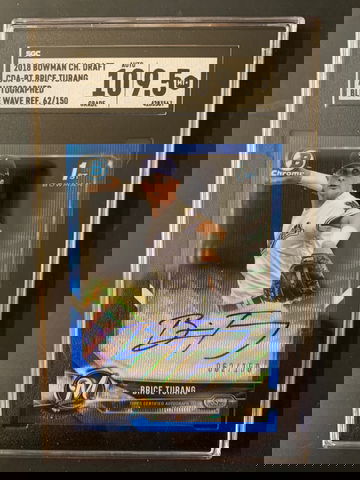 2018 Bowman Chrome Draft Brice Turang Blue Wave /150