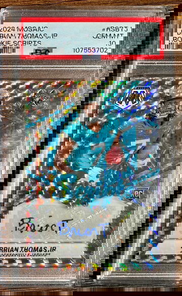 2024 Panini Mosaic Brian Thomas Jr. Rookie Scripts AUTO PSA 10 GEM Silver 