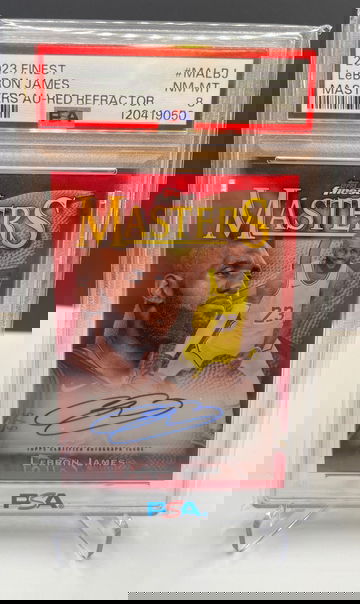 2023 Topps Finest LeBron James Masters Auto /5 PSA 8