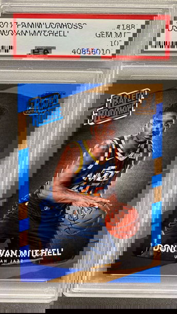 DONOVAN MITCHELL 2017 DONRUSS RATED ROOKIE PSA 10 GEM MINT